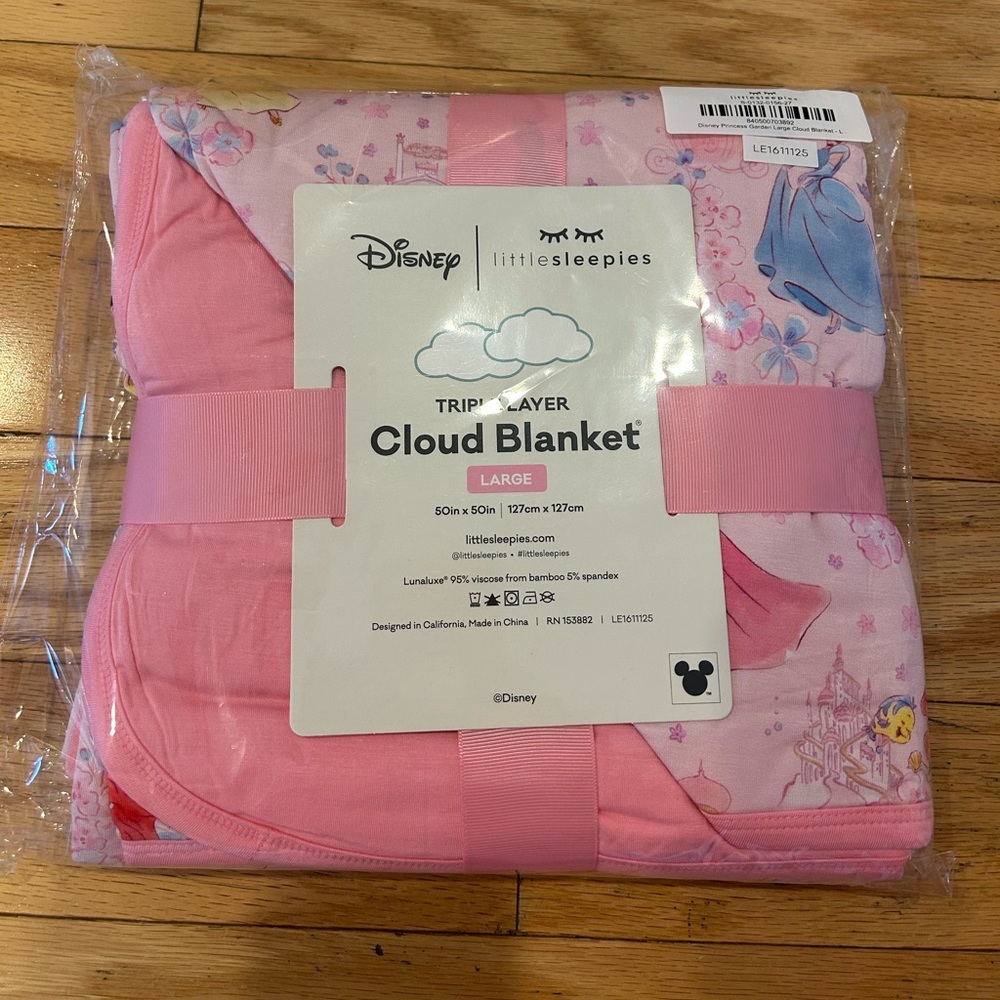 SOLD DO NOT BUY! Little Sleepies NIB princess garden large cloud blanket